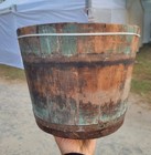 Antique 19thc Primitive Pail Bucket Shaker Blue Paint Farmhouse Decor