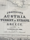1867 Colored Map Feat  Austria  Turkey  Greece   A j  Johnson Map 23  X 17 