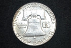 1961 D Franklin Half Dollar  90  Silver  Au Nicely Toned   Actual Coin  Free S h