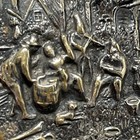 Round Hinge Silver Plated Pill Box Denmark Tavern Scene Silversmith Snuff Box