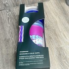 Starbucks Reusable Cold Cups Set Of 5 24oz Dome Lids   Straws Bpa Free New
