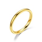 2mm Gold Plated Stainless Steel Stackable Ring Wedding Band Women Girl Size 3-13