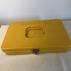 Vintage Plastic Wil-hold Harvest Gold Sewing Thread Box Caddy  Spools   Thread