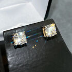 Certified 0 70-10 00ctw D fl Cushion Cut Moissanite S925 Solitaire Stud Earrings