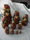 Vintage 10-piece Hand Painted Russian Nesting Dolls Matryoshka Set