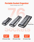 Portable Socket Organizer Set 3pcs 76-clip Magnetic Socket Tray Metric sae
