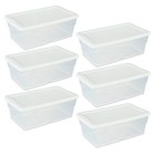 Sterilite Storage Box 13 5  X 8 3  X 4 8   6 Qt  Clear - Pack Of 6