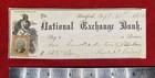 1872  national Exchange Bank  Hartford Conn  Bank Check vignette sc  R135 Stamp 