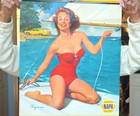 Gil Elvgren 1966 Pin Up Calendar Napa Morgantown Wv  Willard Auto Parts  33 x16 