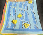 Anne Mccann Signed Printed Handkerchief Lot Of 2  Blue   Yellow Floral