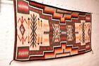 Antique Large Navajo Rug Native American Indian Teec Nos Pos Storm Pattern 56x30