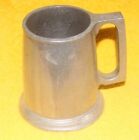 Vtg Pewter Cup Stein Tankard Straight Handle Stamped Usa