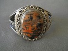 Southwestern Native American Navajo Petrified Wood Sterling Silver Rope Bracelet