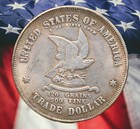 Pattern 1873 Trade Dollar Silver Plated Coin Modern Restrike Token