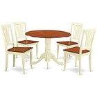 Dlav5-bmk-w 5 Piece Kitchen Table Set For 4 Includes A Round Dining Ro