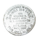 Wooden Nickel Seminole Sun Dance Fl 5 Cents Backed By Us Currency  Silver Paint
