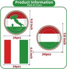 Italian Party Decorations Flag Plates Multicolor 72 Pcs 9inch