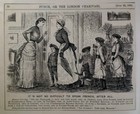 1882 Antique Illustration Print Original Rare Vhtf Punch Mag French Maid Fashion