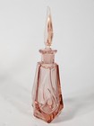 Vintage Art Deco 1930s Czech Crystal Perfume Bottle Pink With Stopper 6 