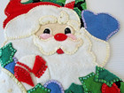 Bucilla Holly Jolly Santa Felt 18  Christmas Stocking Completed Waving Santa