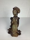 Vintage Chinese Carved Serpentine Soft Stone Guanyin Statue Figurine W  Box  a 