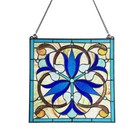 Stained Glass Bell Flower Floral Window Panel Handcrafted Tiffany Style  16 X 16