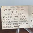Nyc 2001 -post 9 11 Broadway Opening Night Ticket Stub  9 14 01    the Producers   