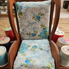 Vintage Handmade Pin Cushion Rocking Chair With Extra Spools Of Thread   Buttons