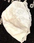 Vtg White Embroidered Eyelet Baby Cap Hat Doll Victoria Lined Christening Bonnet