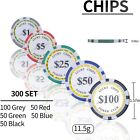 Poker Chips  300 Piece Poker Set  11 5 Gram Poker Chips Set With Numbers Denomin