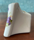 Vtg 1960s Scroll Style  Planter Vase With  Violets Gilded   the Lord s Prayer 