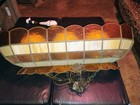 Vintage Tiffany Style Pool Table Light  Shade Stained Glass Billiards Chandelier