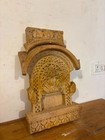 Vintage Hand Carved Stone Temple Shrine  Antique Indian Diya Holder Architecture