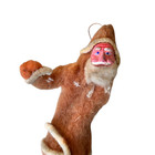 Antique Victorian Spun Cotton Batting Santa Ornament German Folk Art Belsnickel