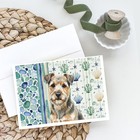 Caroline s Treasures Grizzle Tan Norfolk Terrier Sea Glass Greeting Cards Pk 8