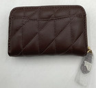 Coach Essential Small Zip Around Maple Pillow Quilting Card Case Nwt