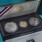 1989 3-coin Commem Congressional Us Proof Set  w box   Coa 