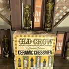 Case Of 6 Old Crow Chessmen Ceramic Decanters In Original Boxes   Rare Case Box