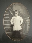 Antique Double Picture Frame With 2 Victorian Child Photos Black And White