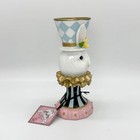 Tophat   Tail Easter Bunny Mad Hatter Pedestal Candle Holder New 