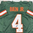 Autographed signed Rueben Bain Jr  Miami Green College Jersey Beckett Bas Coa
