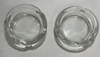 Vintage Nesting Ashtray Round Clear Glass 4 25  Diameter Heavy Lot Of 2  3 Slots