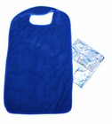 2 Pack Adult Bibs Premium Large Reuseable Waterproof 17 5  X 36  Blue Ships Free