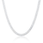 Men s 10mm 925 Sterling Solid Silver Sideways Chain Necklace Jewelry Gift
