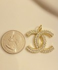 Large Chanel Zipper Pull Button Stamped Charm