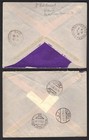 Liechtenstern 1935 Airmail Mi 143-147 Sc C9-c13 Complete Set On 2 Reg Cvrs Vaduz