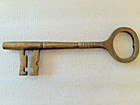 Rare Old Vintage  Antique  Solid Brass Large  Key 6 5    16 5cm