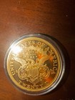 1870 Liberty Double Eagle     Gold-clad Proof Coin Medallion    Display Case   Coa