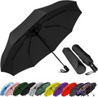 Compact Travel Umbrella - Windproof Auto Open close  Small Folding Umbrella F   