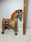 Vintage Rajasthani Embroidered Fabric Horse Made In India Vintage Folk Art